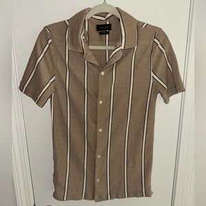 PORTER & ASH Men's Brown Striped Shirt